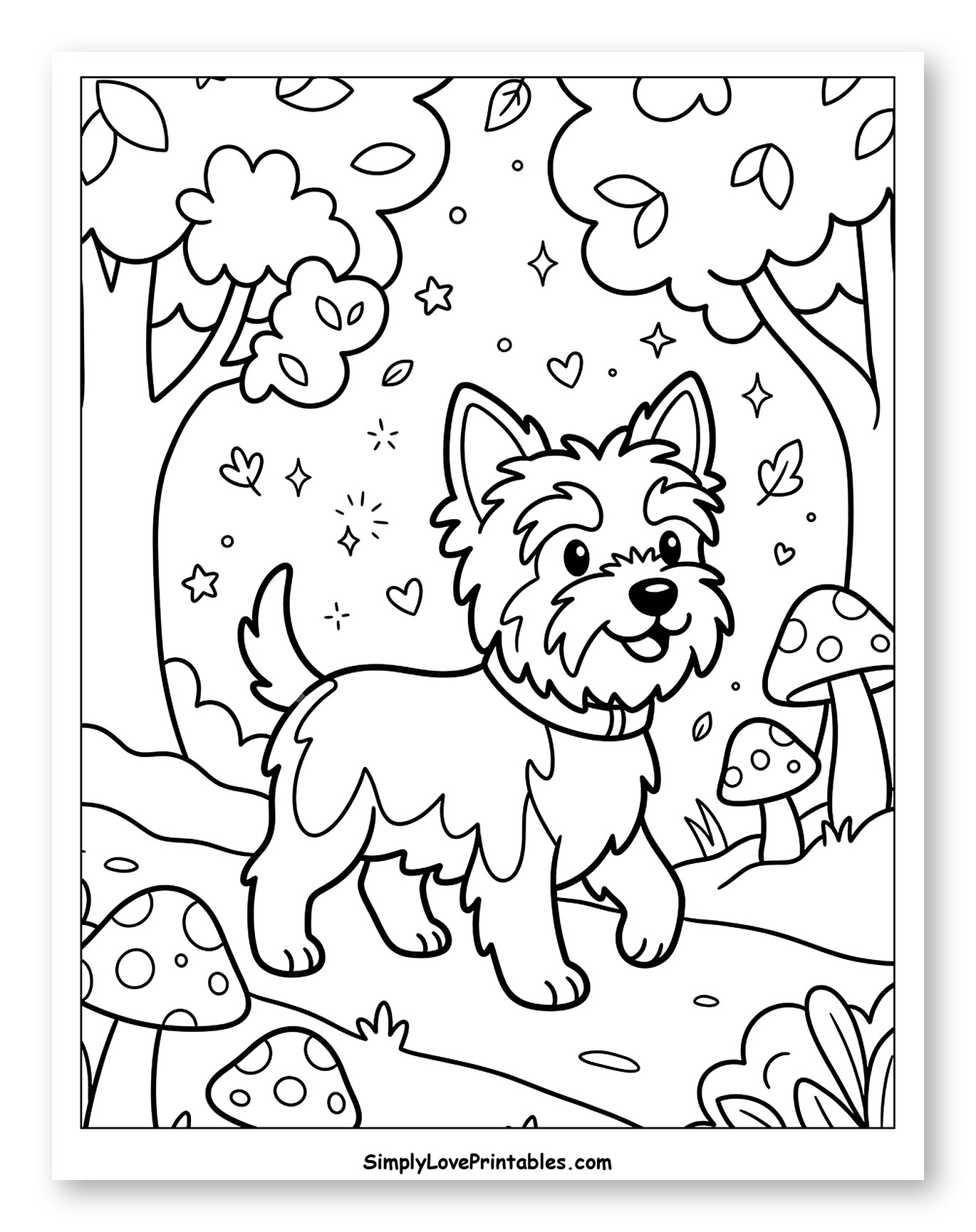 Cute Yorkshire Terrier in a Whimsical Forest