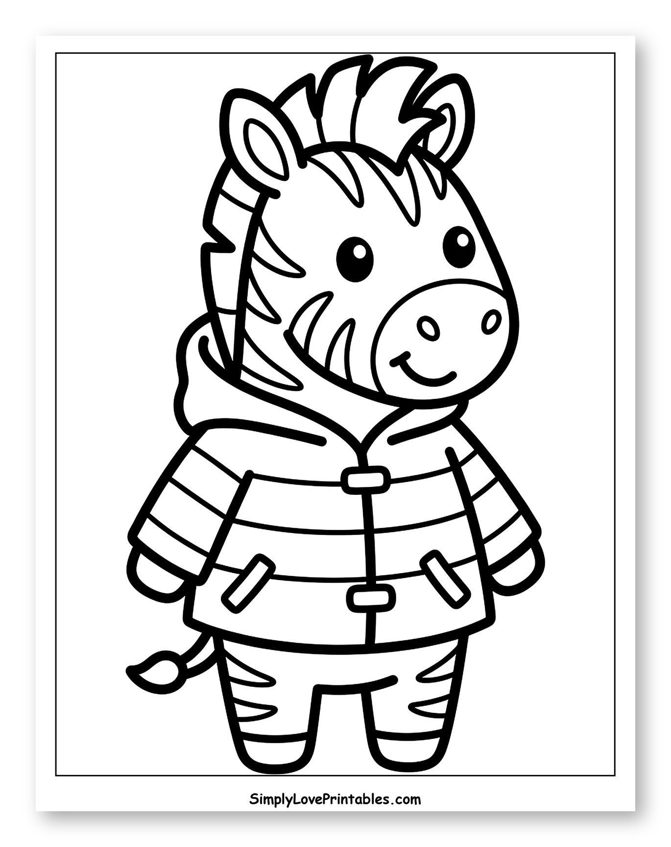 Cute Zebra Wearing a Hooded Jacket