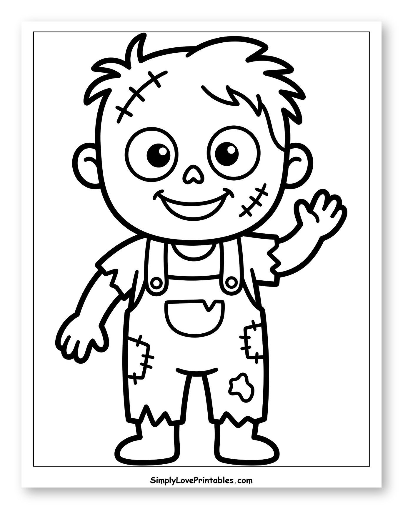 Cute Zombie Boy Smiling and Waving