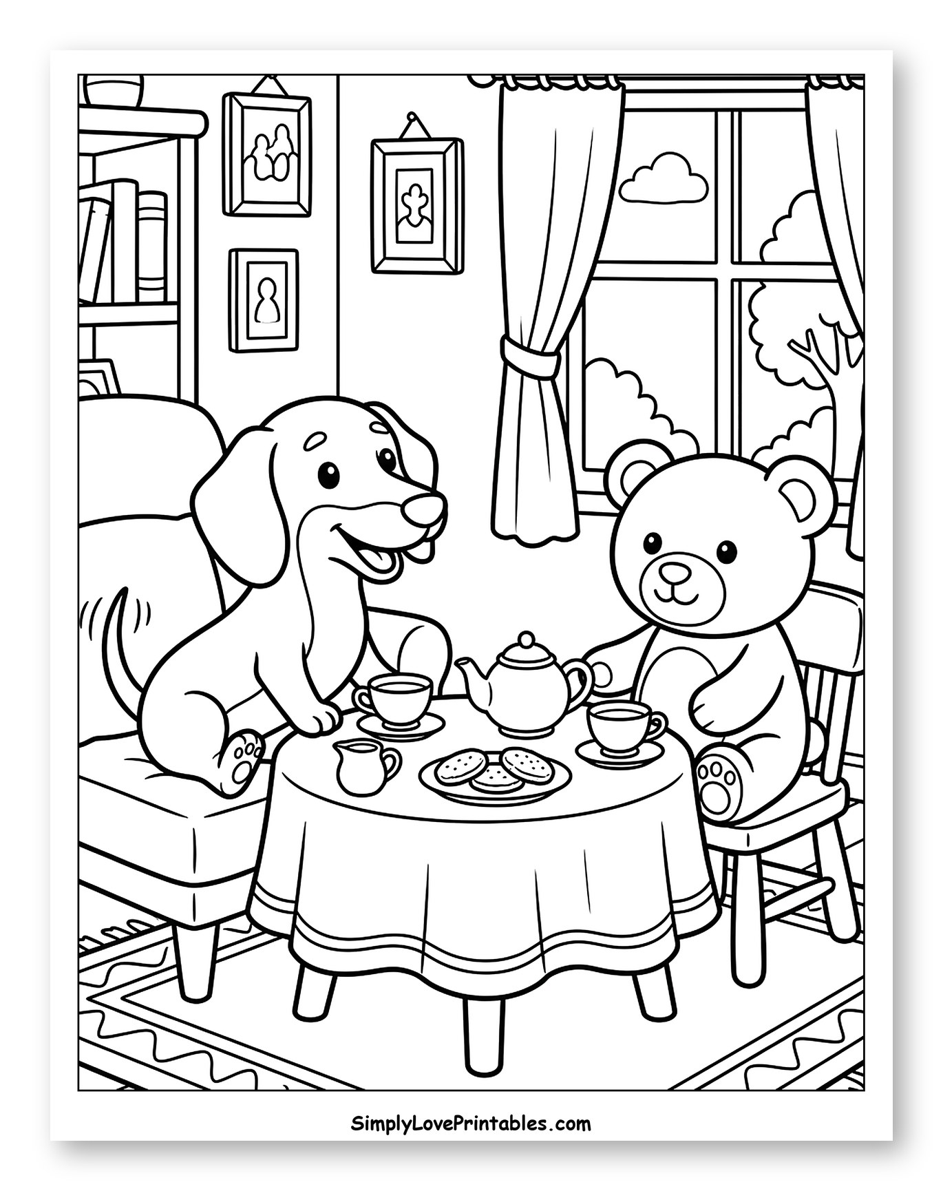 Dachshund and Teddy Bear Tea Party