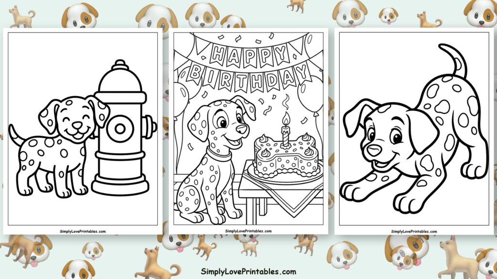 Dalmatian coloring pages featured image