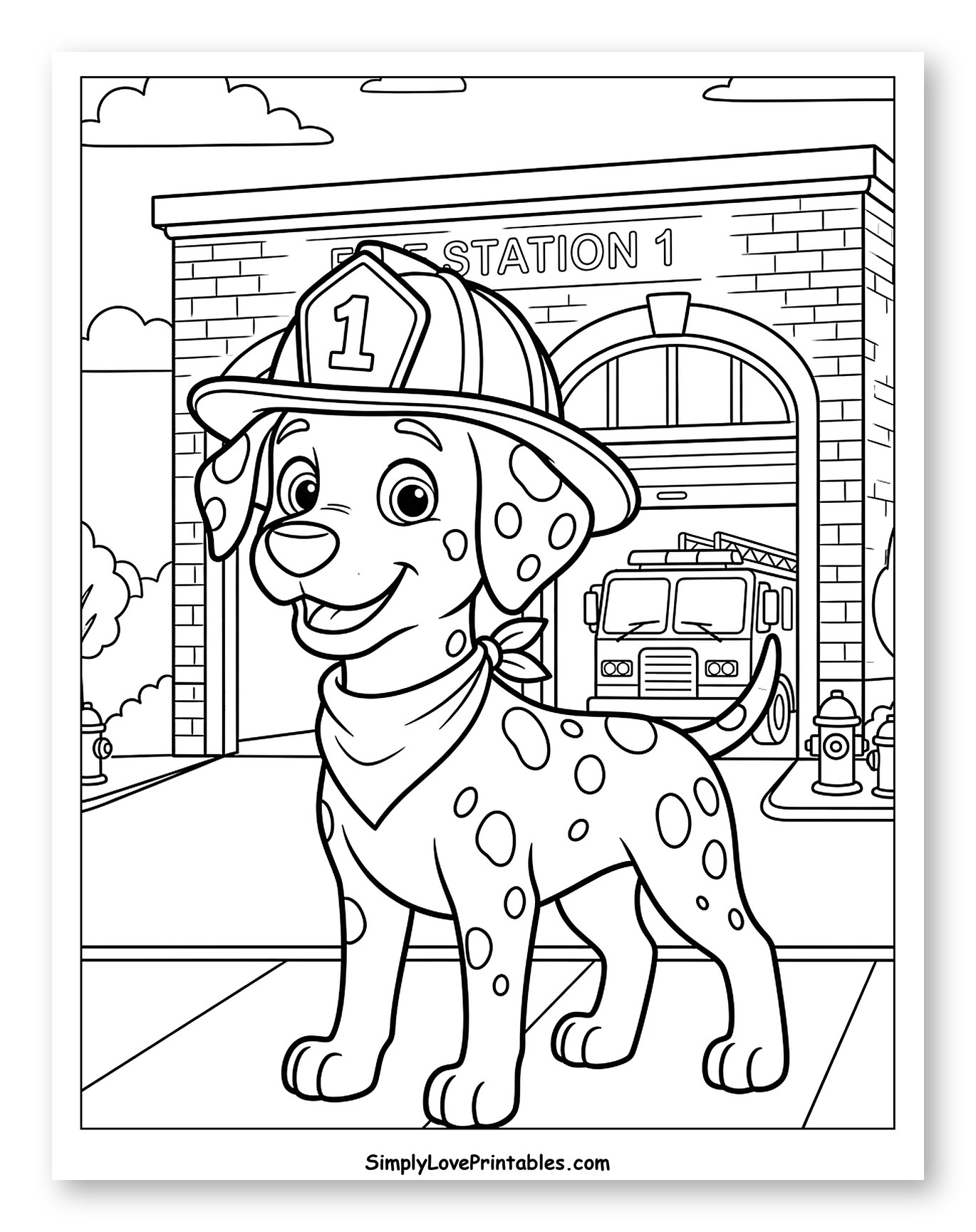 Dalmatian Firefighter Puppy at Fire Station