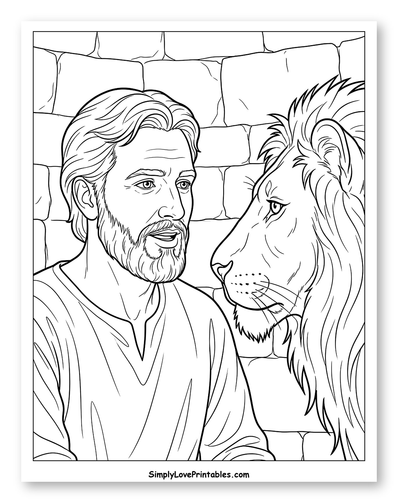 Daniel and a Lion in Stone Den