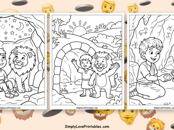 Daniel in the lion's den coloring pages featured image