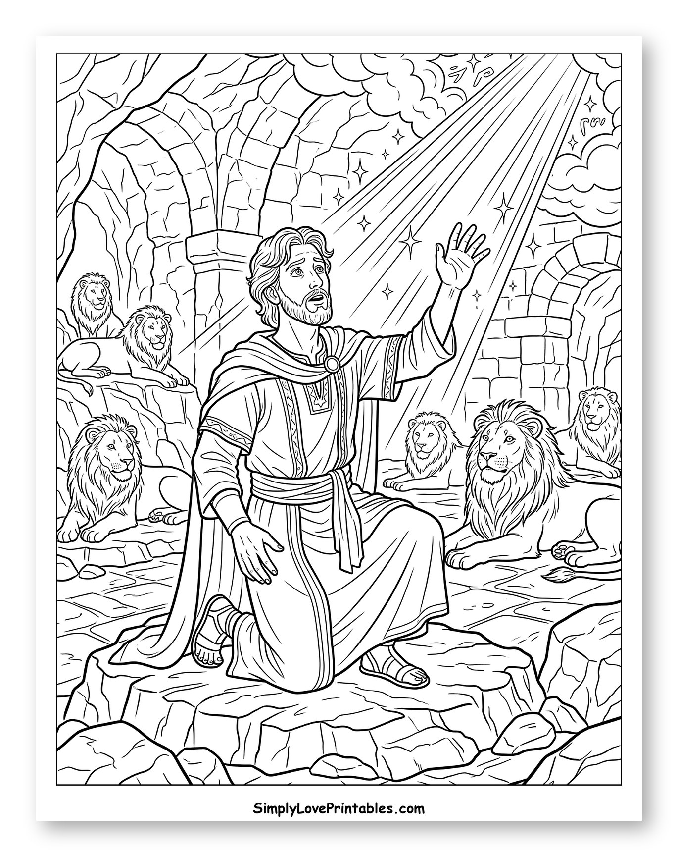 Daniel Praising God Among the Lions