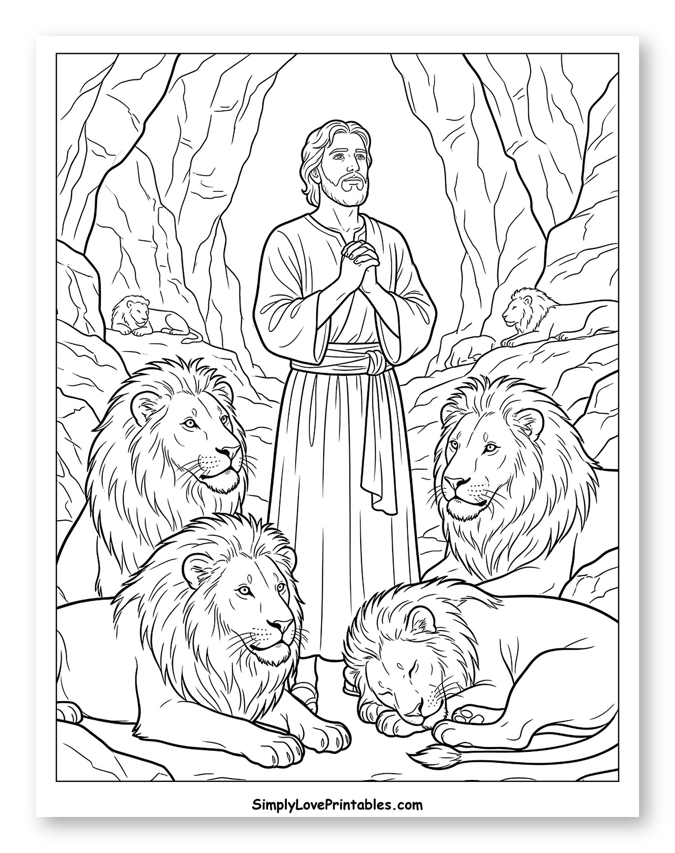 Daniel Praying in the Lions' Den
