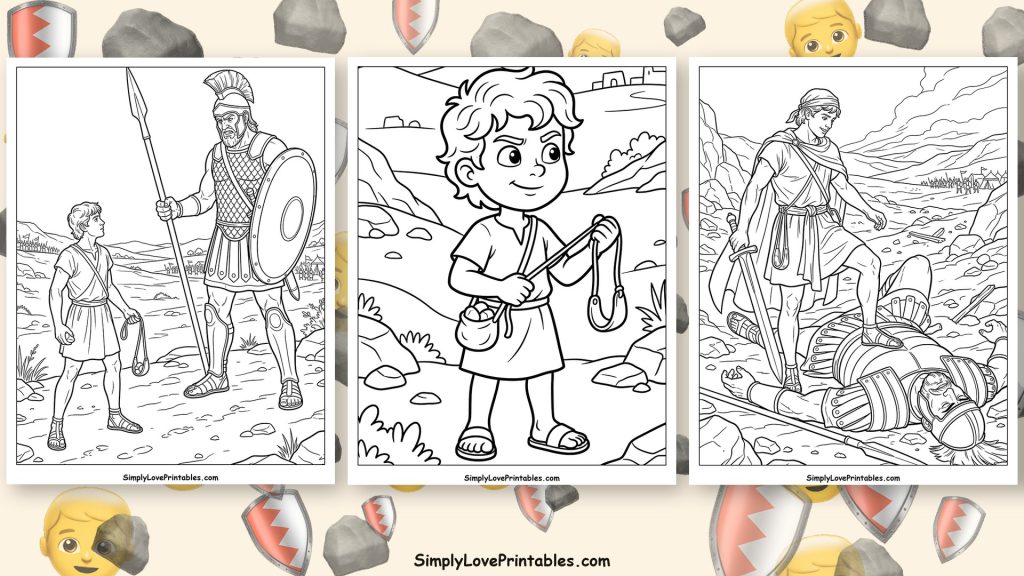 david and goliath coloring pages featured image