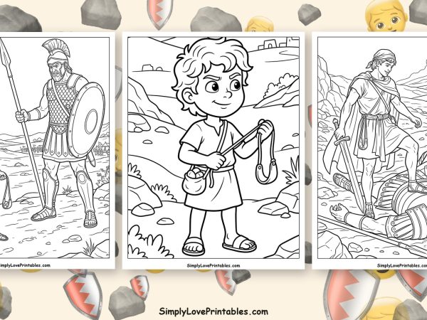 david and goliath coloring pages featured image