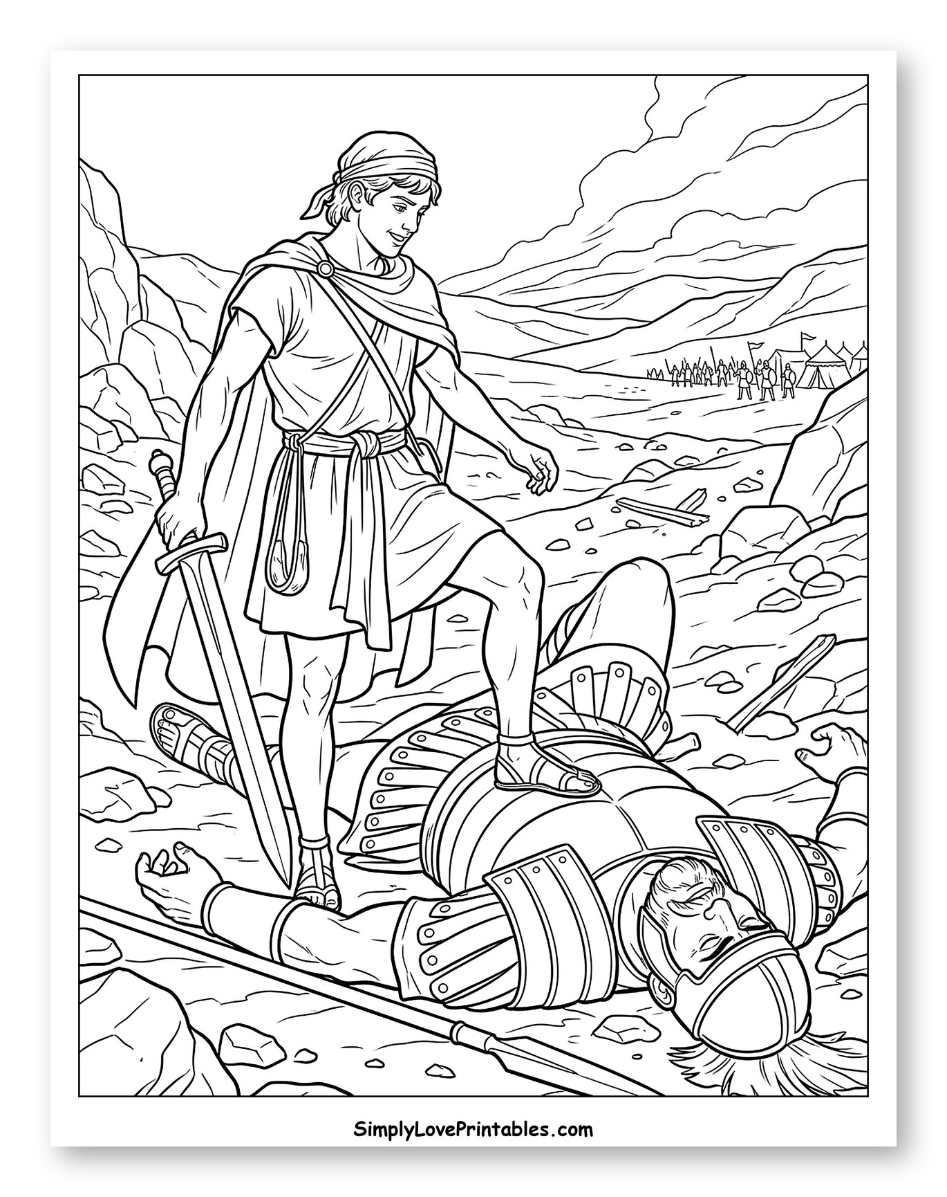 David Standing Over Defeated Goliath
