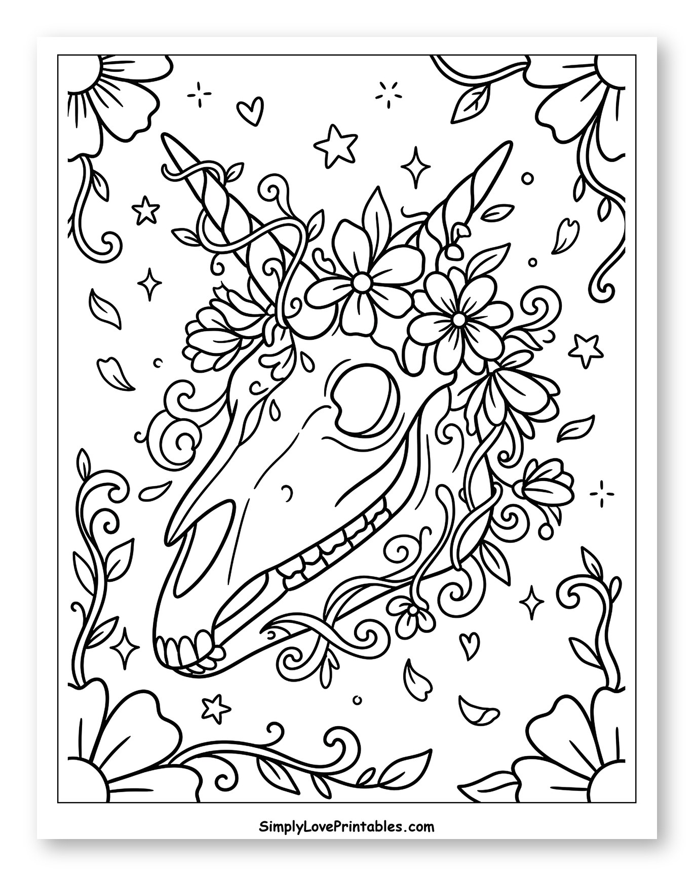 Day of the Dead Unicorn Skull Art