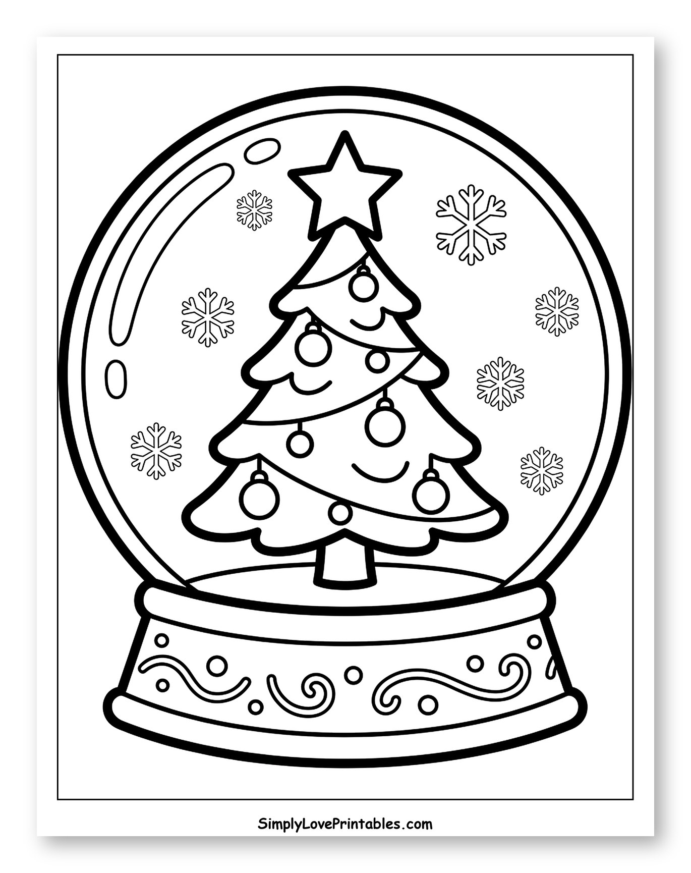 Decorated Christmas Tree Inside a Snow Globe