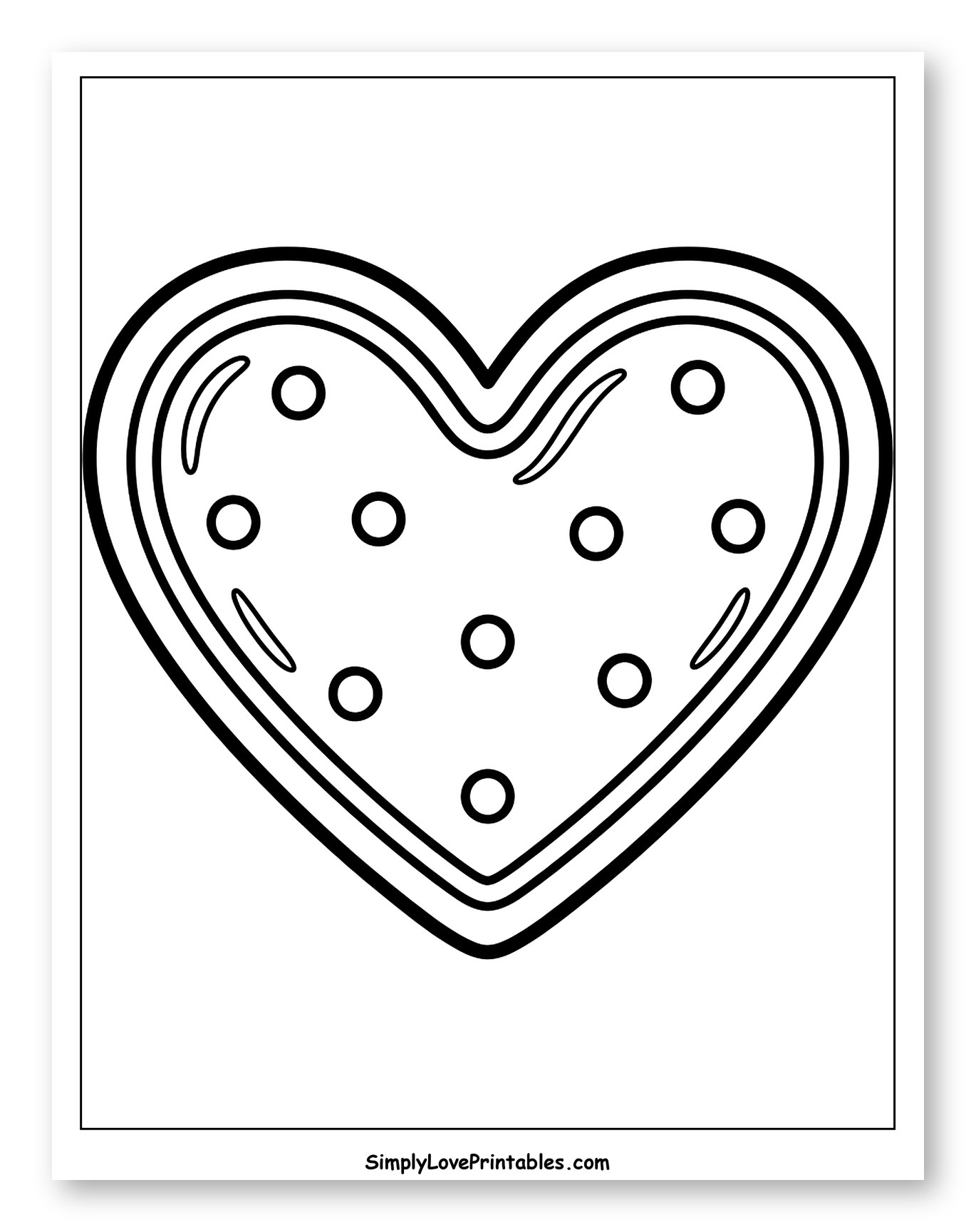 Decorated Heart Cookie Outline