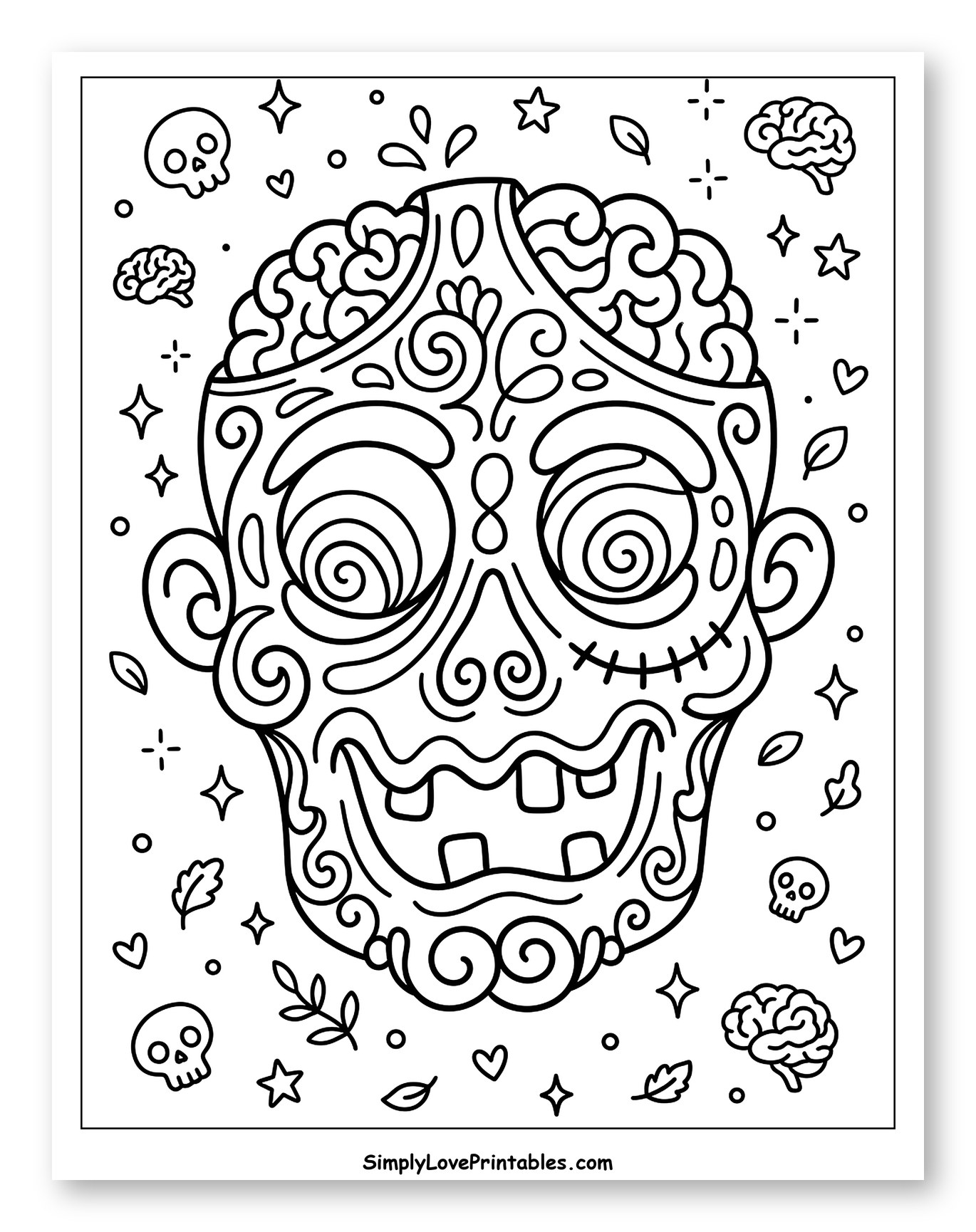 Decorated Zombie Head with Exposed Brain