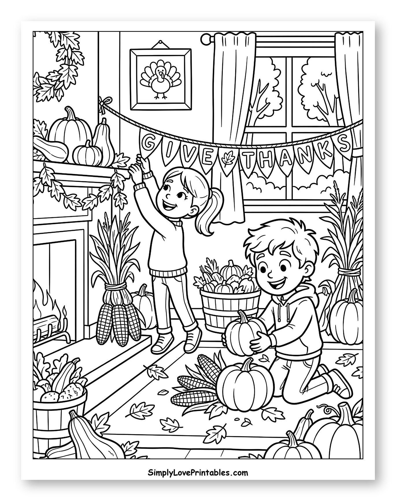 Decorating the Living Room for Thanksgiving