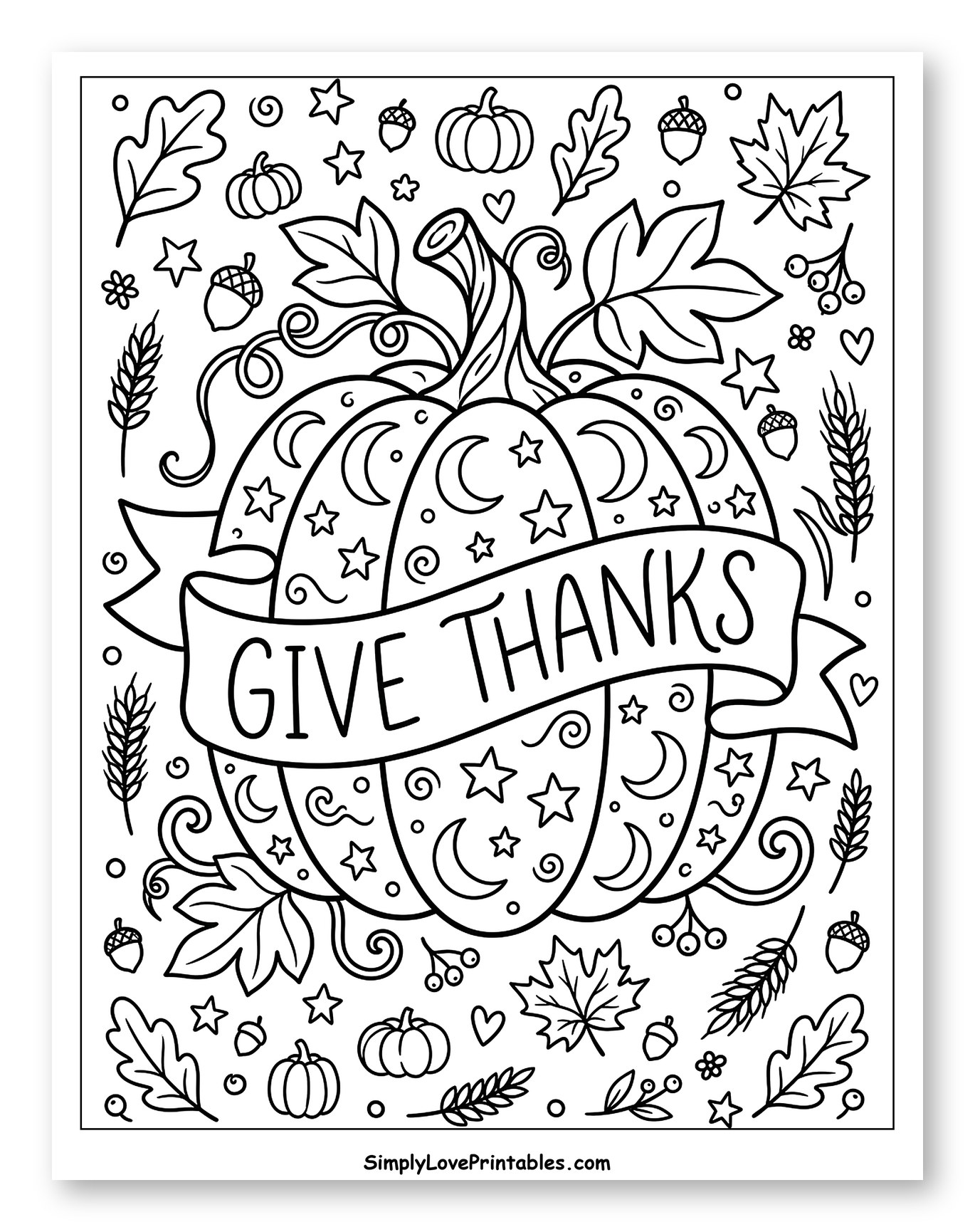 Decorative Thanksgiving Pumpkin with Fall Foliage