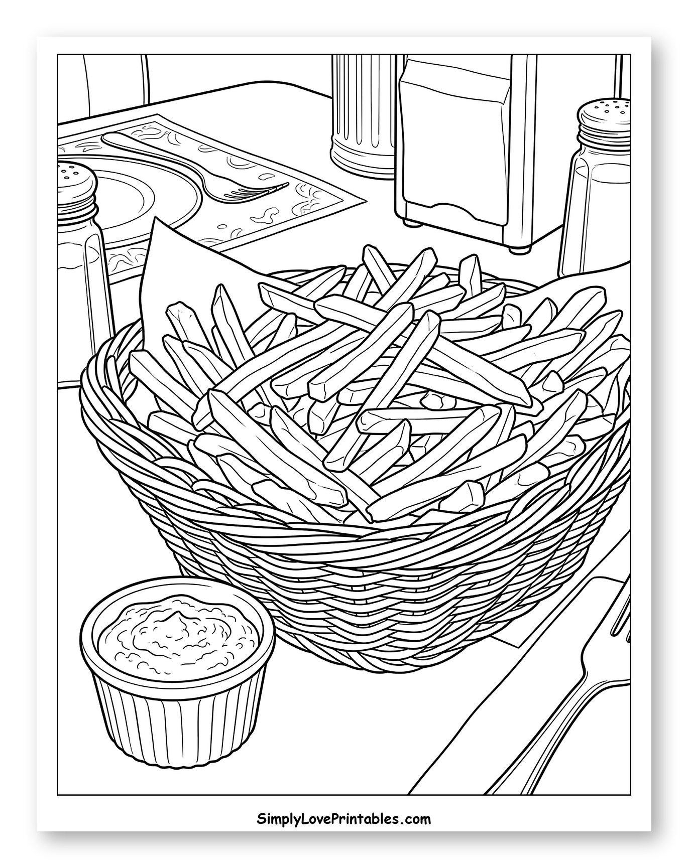 Delicious French Fries at a Diner