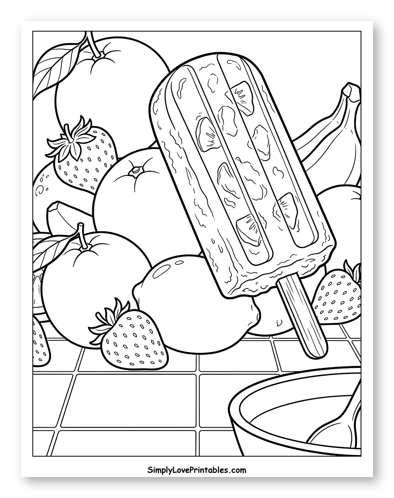 Delicious Fruit Popsicle with Fresh Summer Fruits