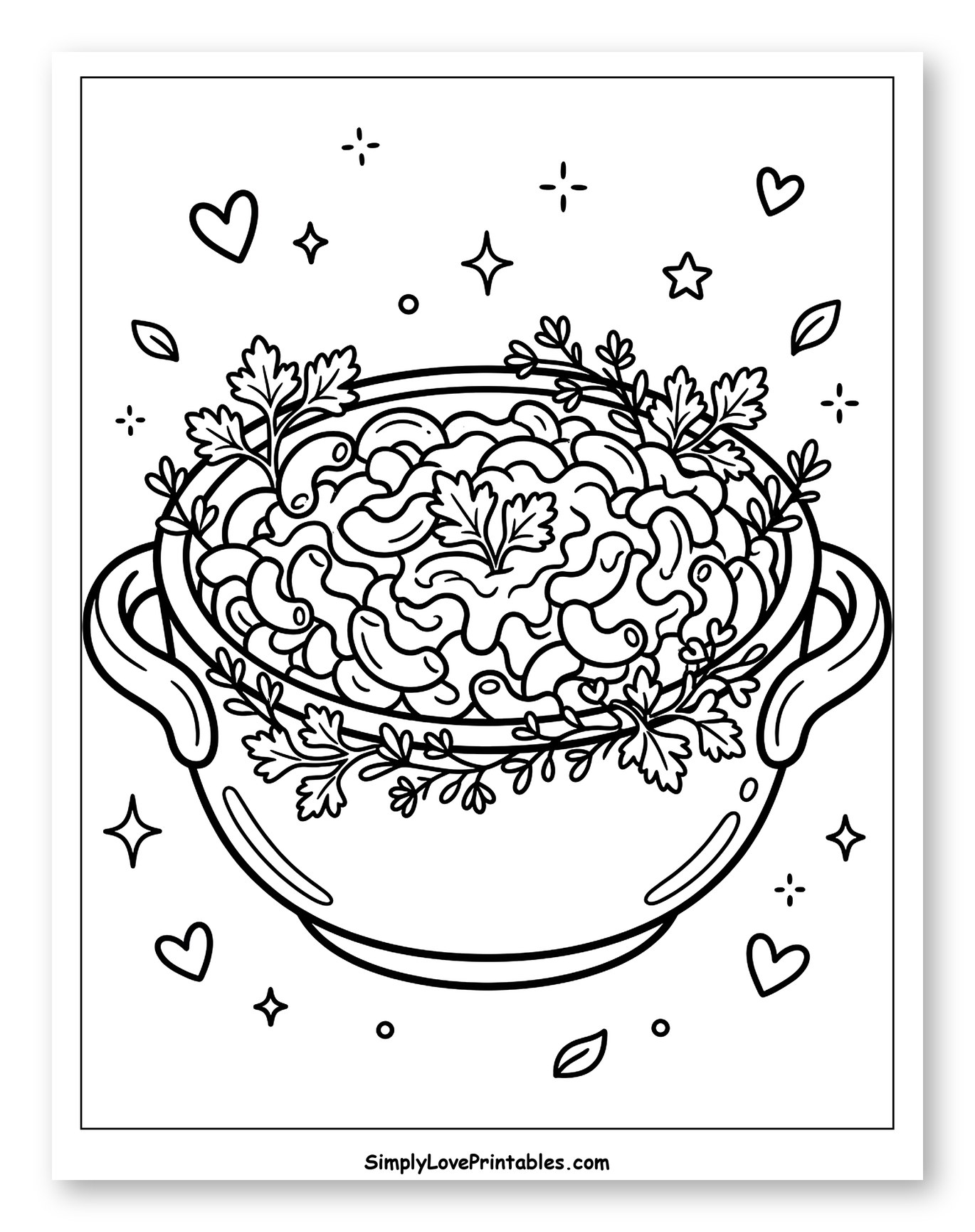 Delicious Mac and Cheese Pot Coloring Page for Adults