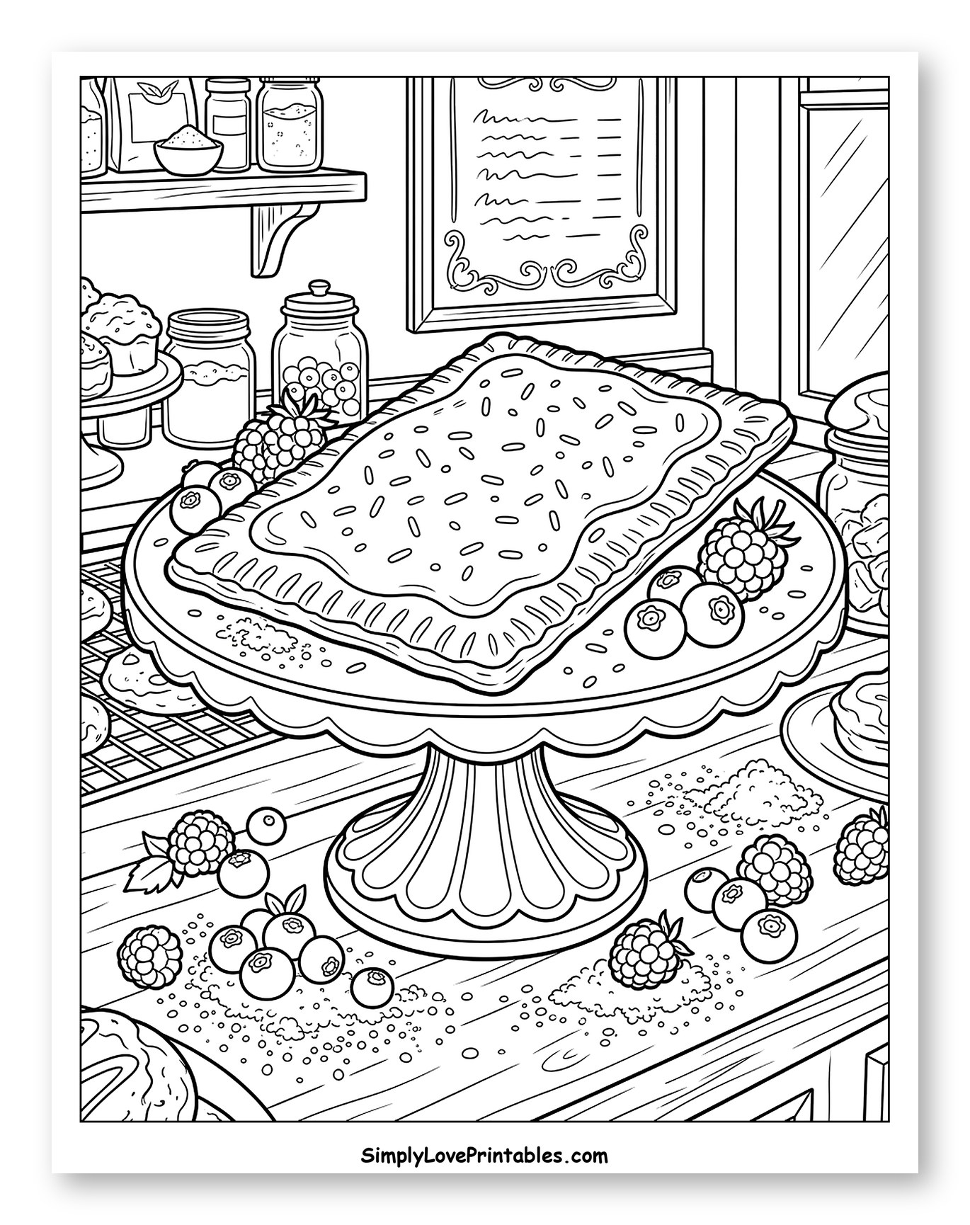 Delicious Pop Tart on Cake Stand with Berries