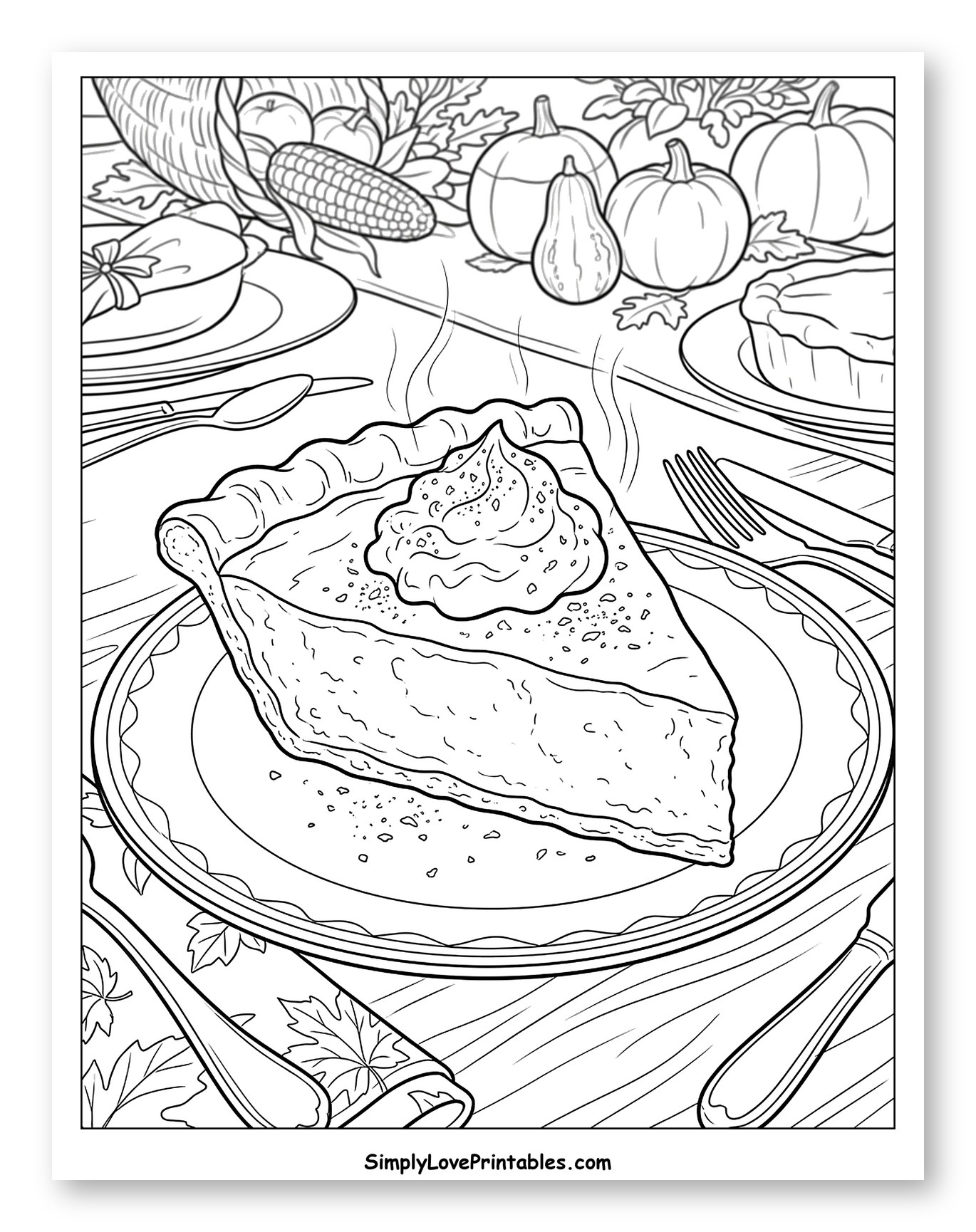 Delicious Pumpkin Pie Slice on Thanksgiving Table