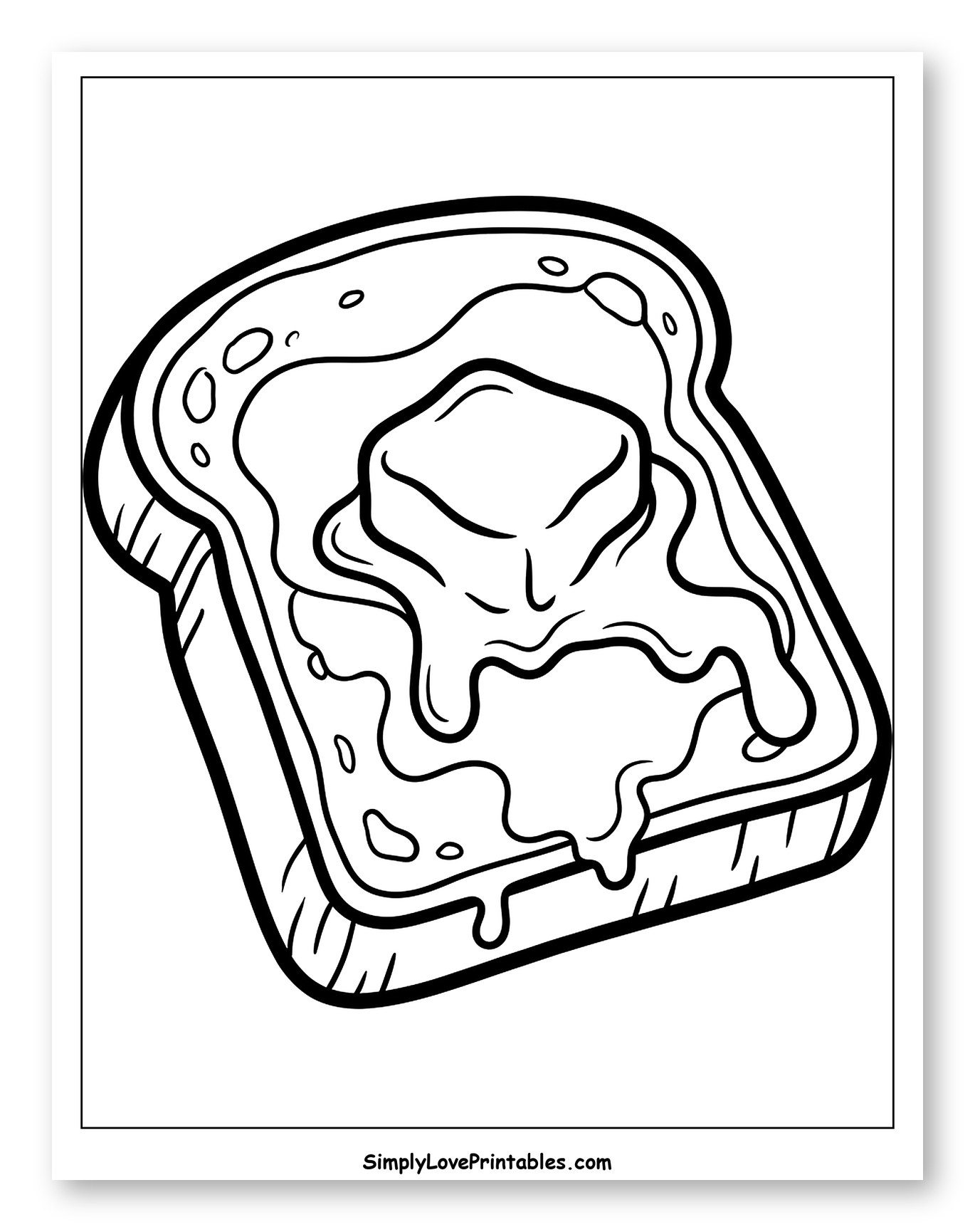 Delicious Slice of Toast with Melting Butter