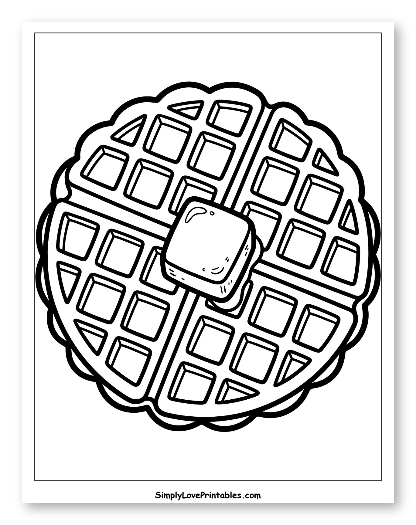 Delicious Waffle with a Pat of Butter