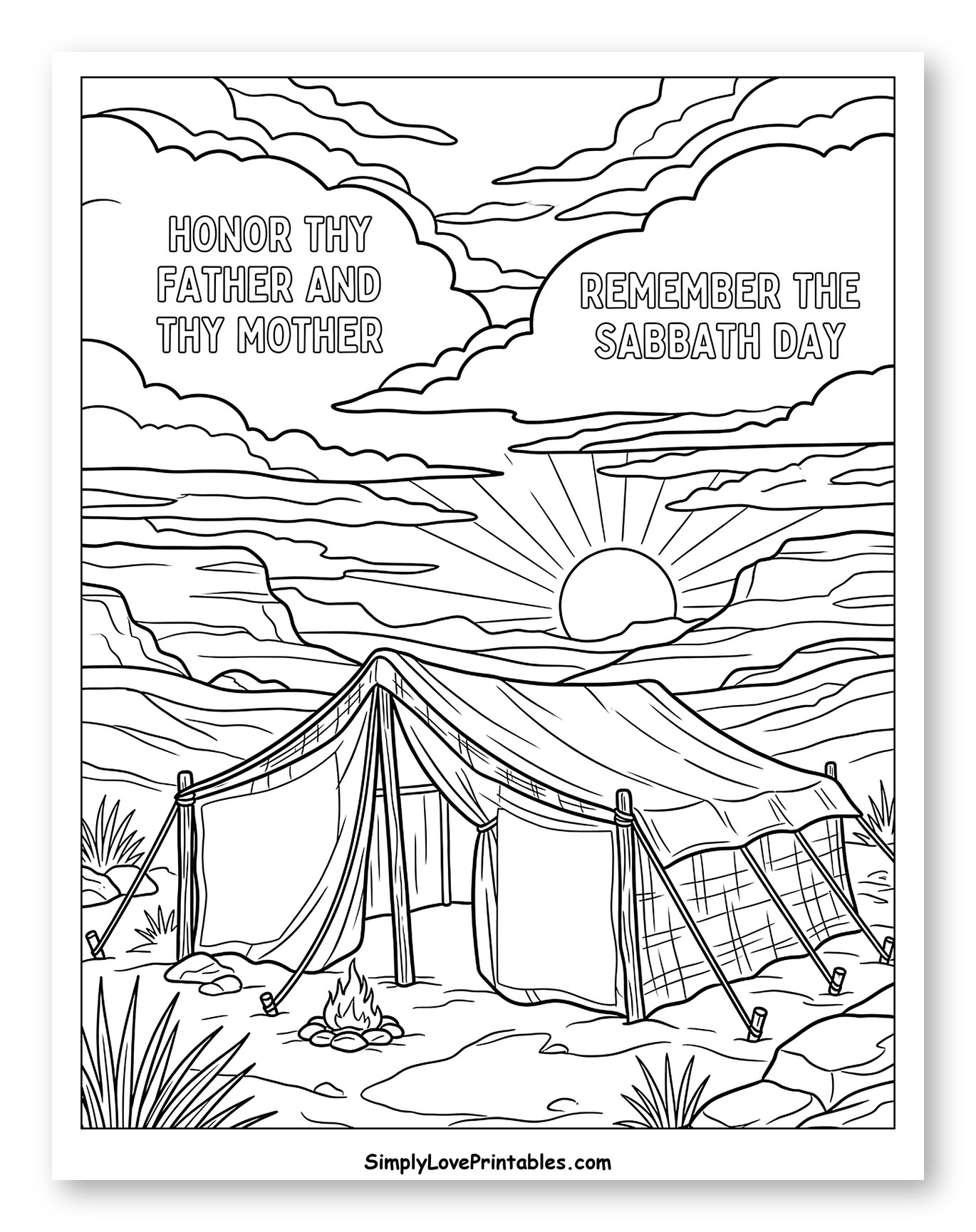 Desert Camp with Ten Commandments