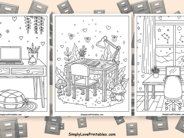 desk coloring pages featured image