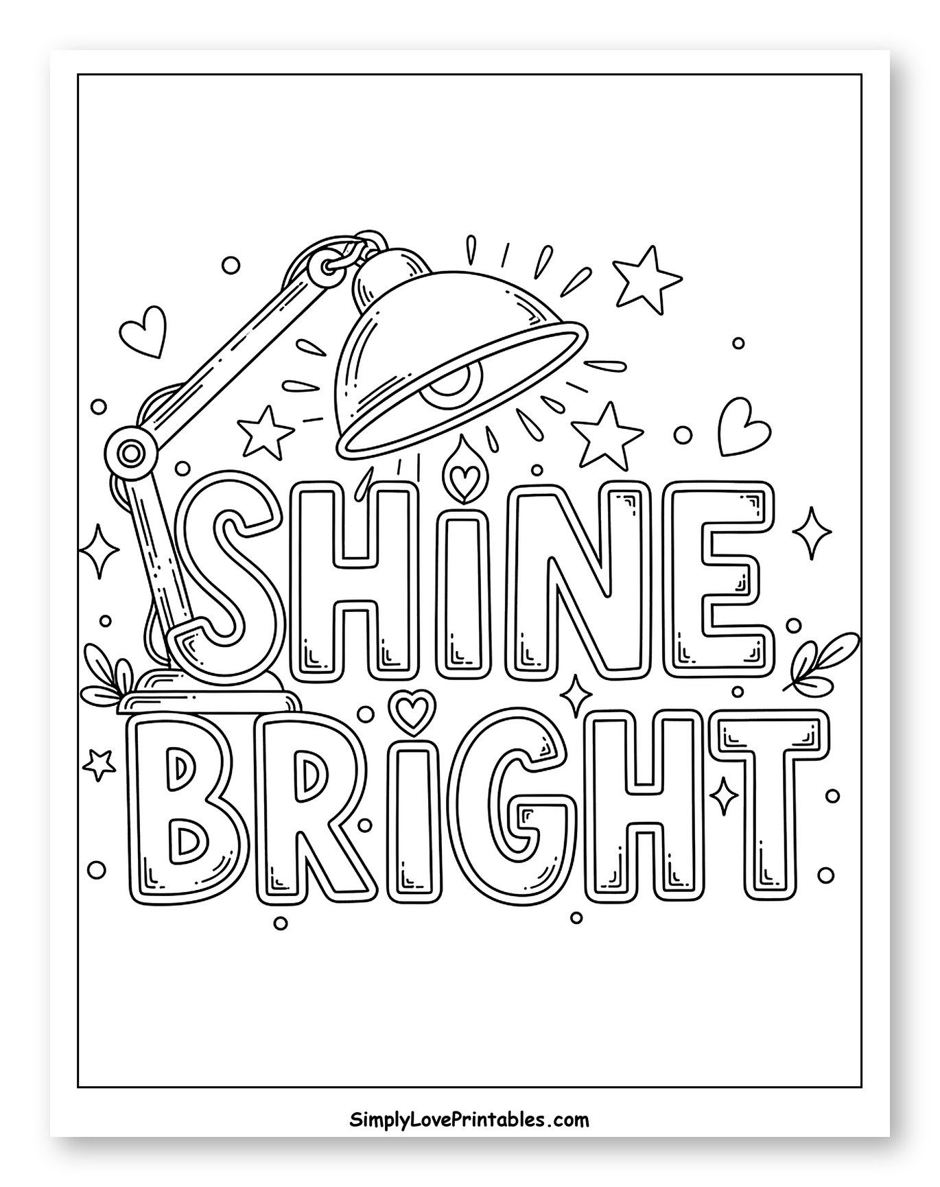 Desk Lamp Illuminating Shine Bright Message to Color for Adults
