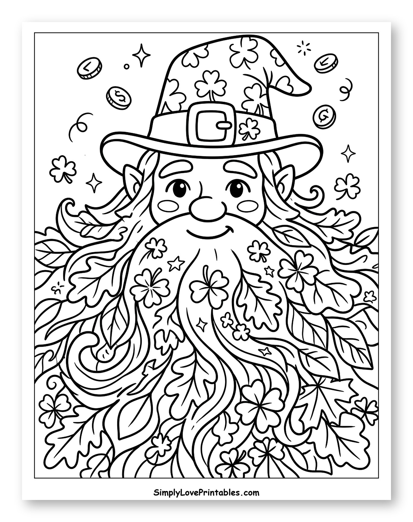 Detailed Leprechaun with Nature-Inspired Beard