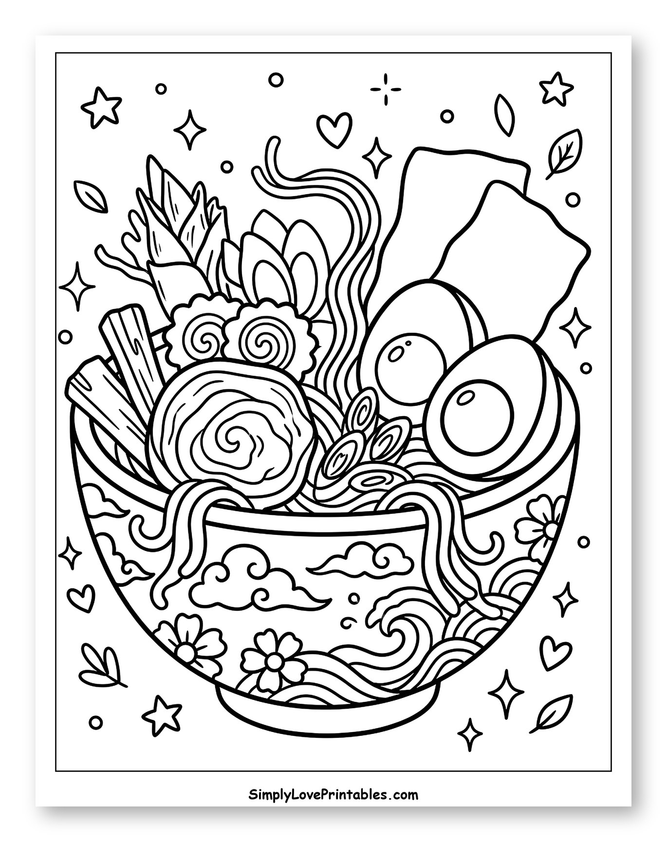 Detailed Ramen Bowl with Many Delicious Toppings
