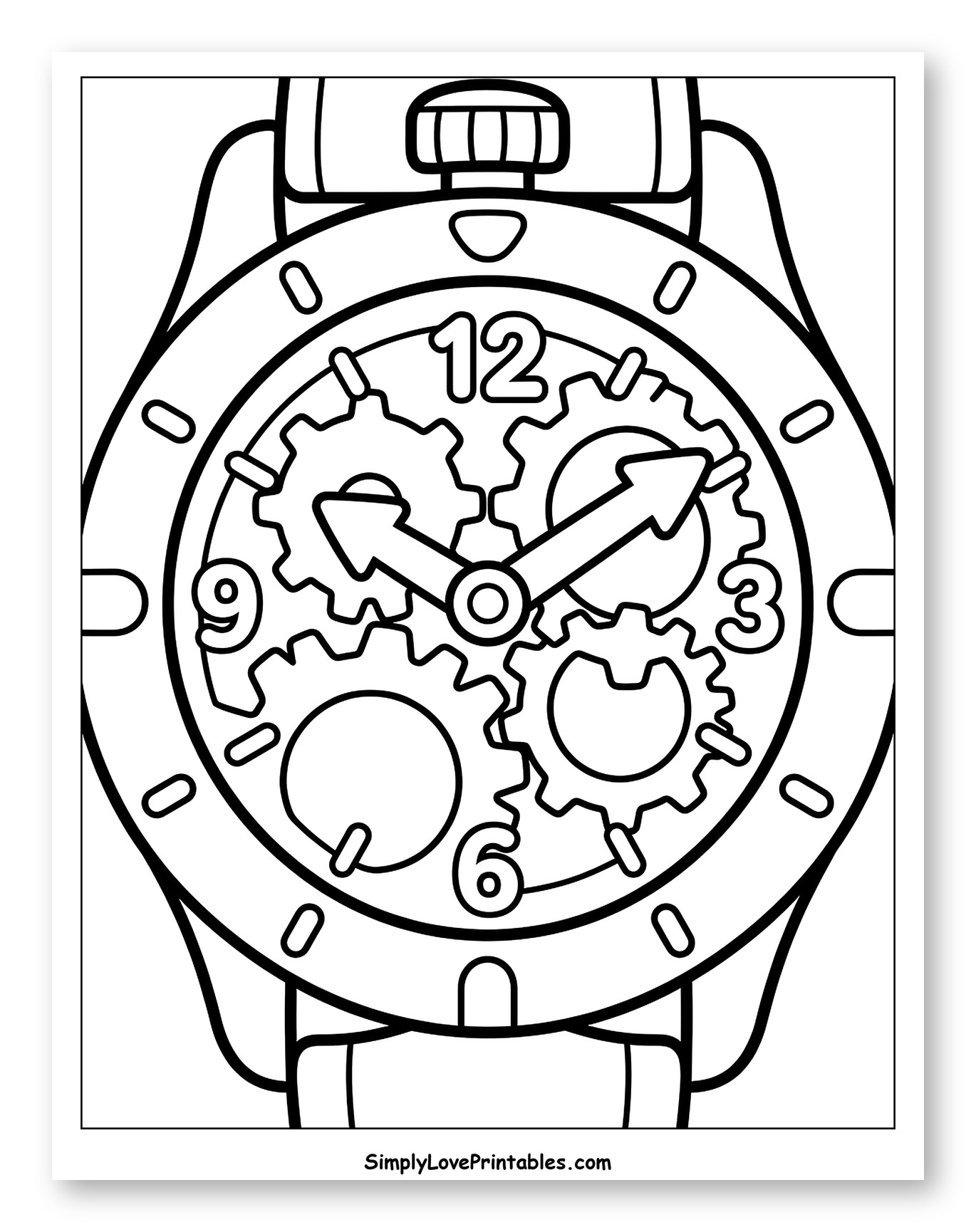 Detailed Watch with Exposed Gears and Hands