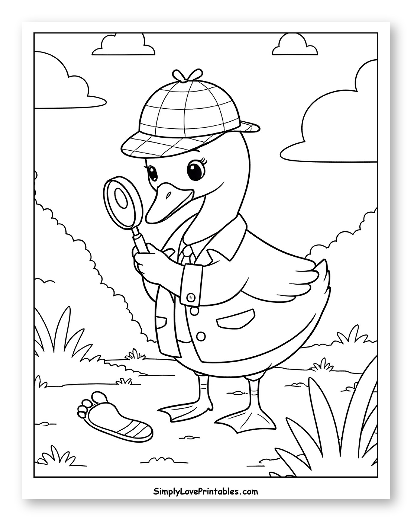 Detective Duck Investigating a Footprint