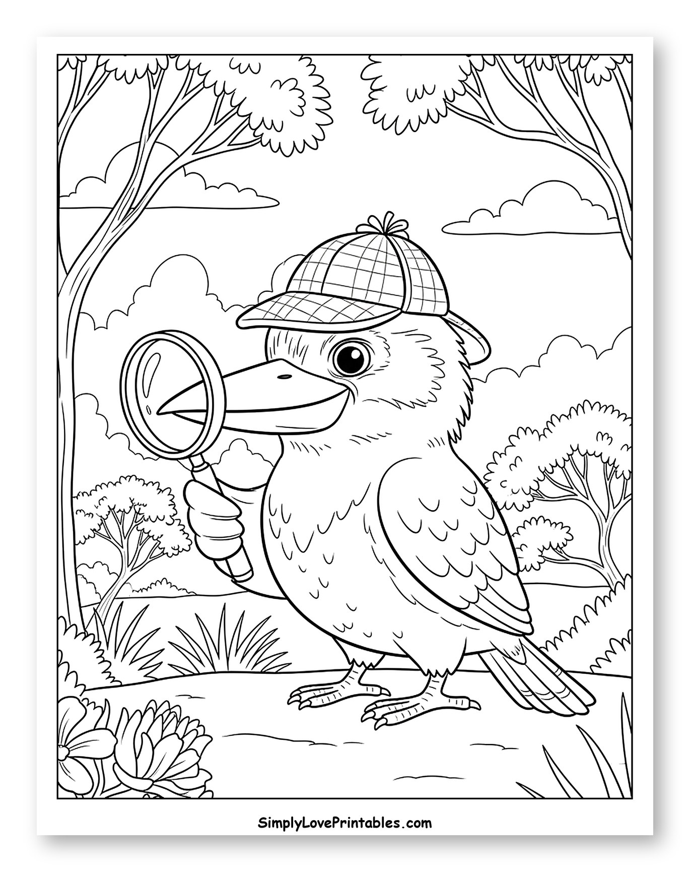 Detective Kookaburra Investigating in the Woods