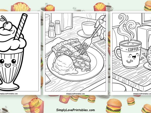 Diner coloring pages featured image