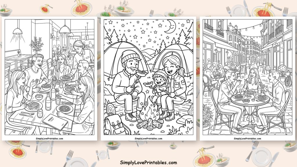 dinner coloring pages featured image