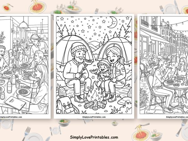 dinner coloring pages featured image