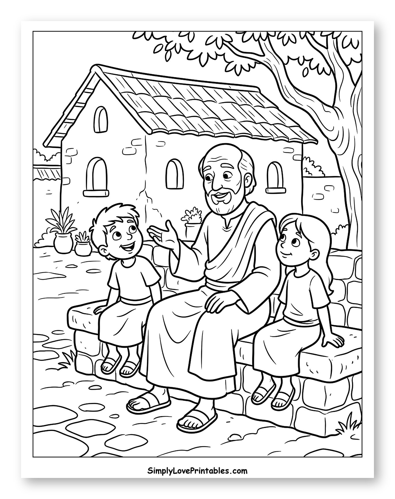Disciple Teaching Two Children Outdoors