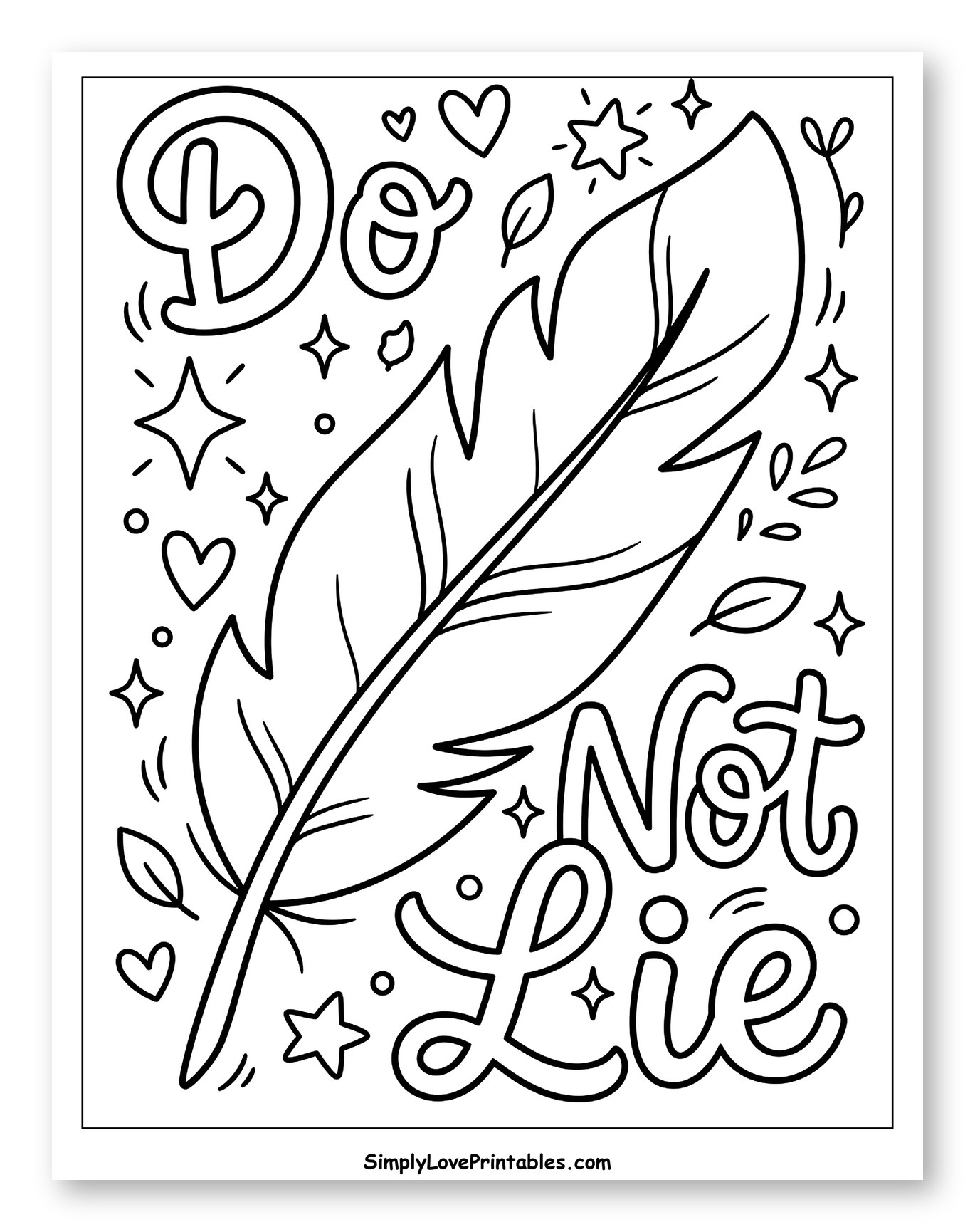 Do Not Lie Quote with Quill and Stars