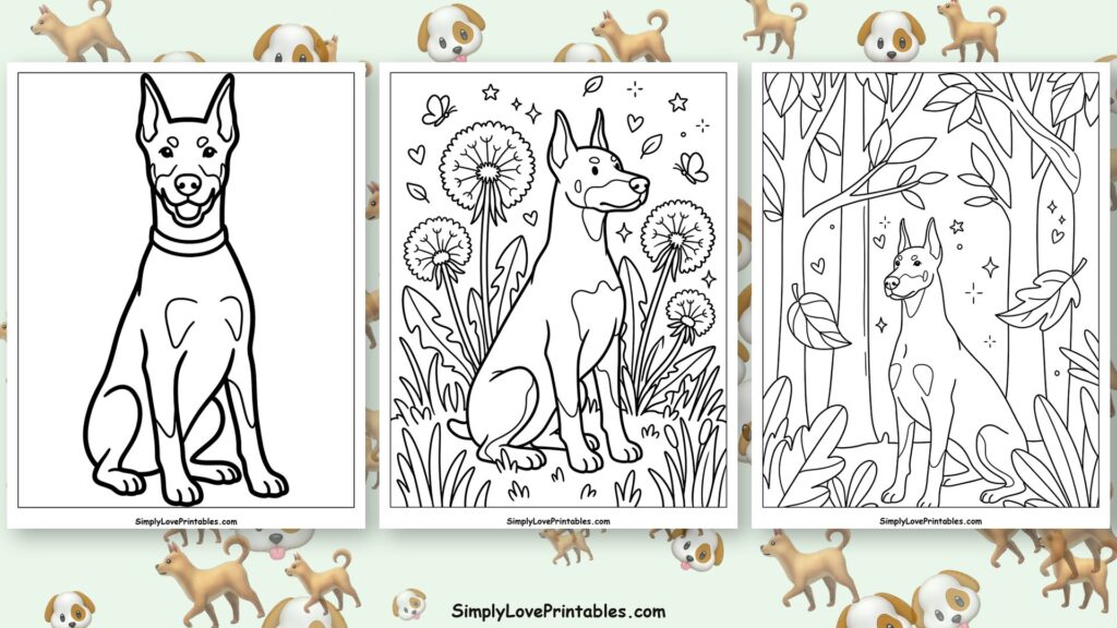 Doberman coloring pages featured image