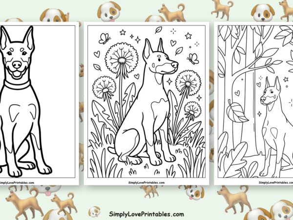 Doberman coloring pages featured image