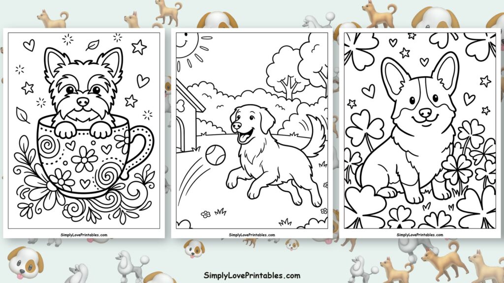 dog coloring pages featured image