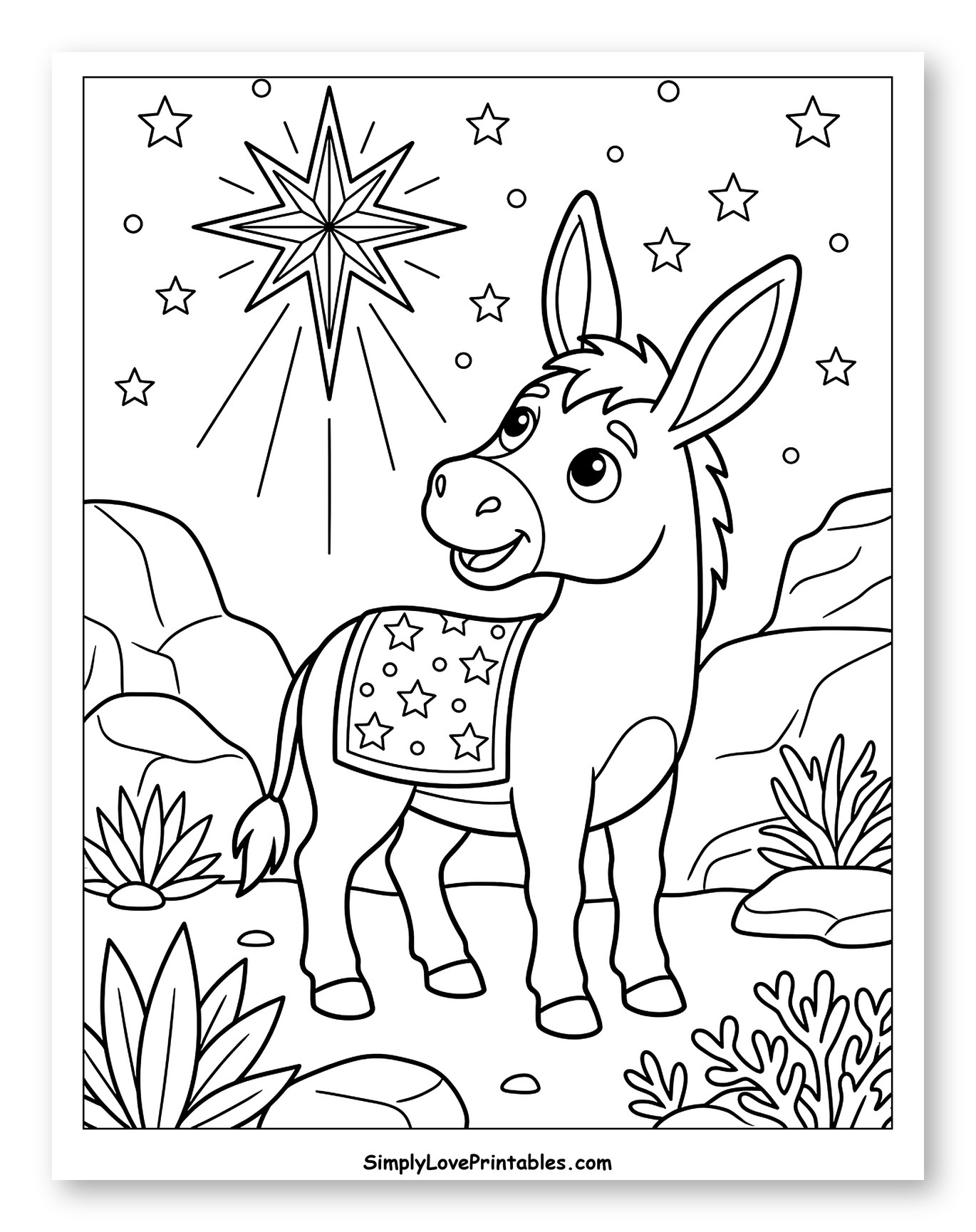 Donkey Looking at the Star of Bethlehem