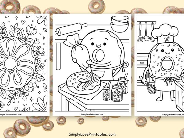Donut coloring pages featured image
