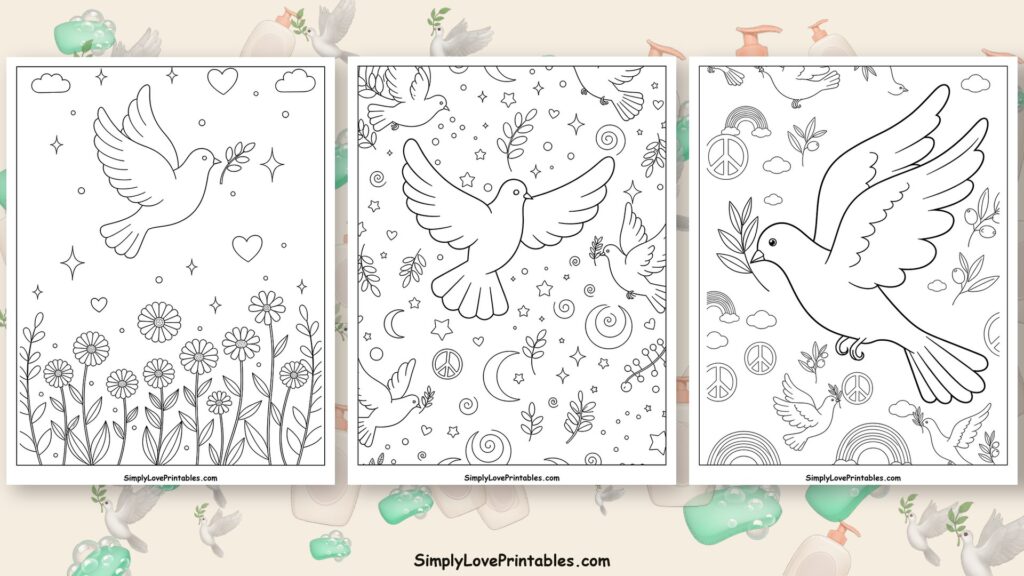Dove coloring pages featured image