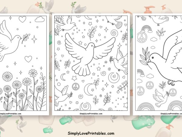 Dove coloring pages featured image