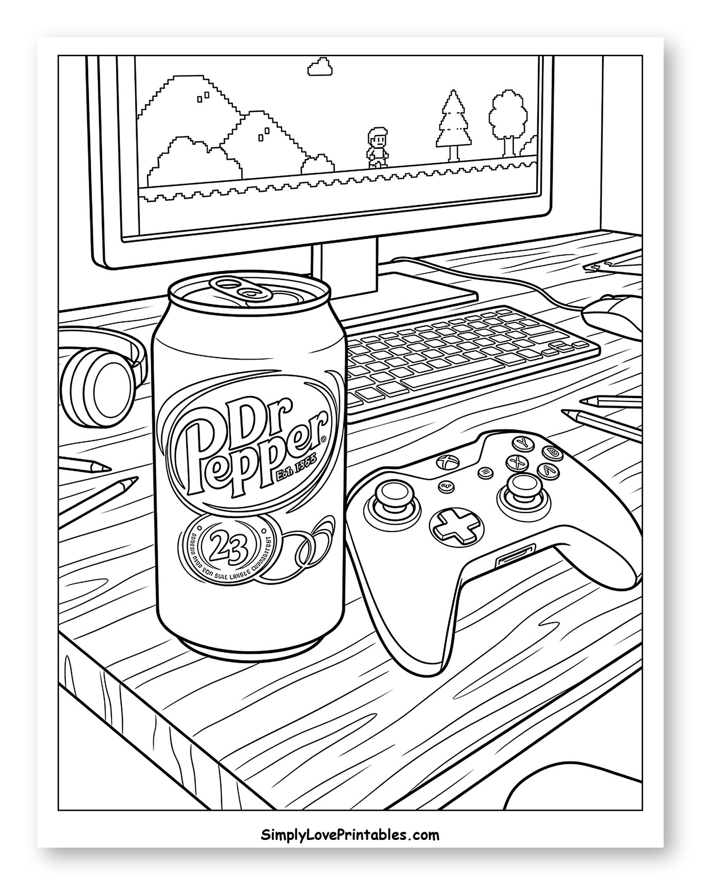 Dr Pepper and Gaming Essentials on a Desk