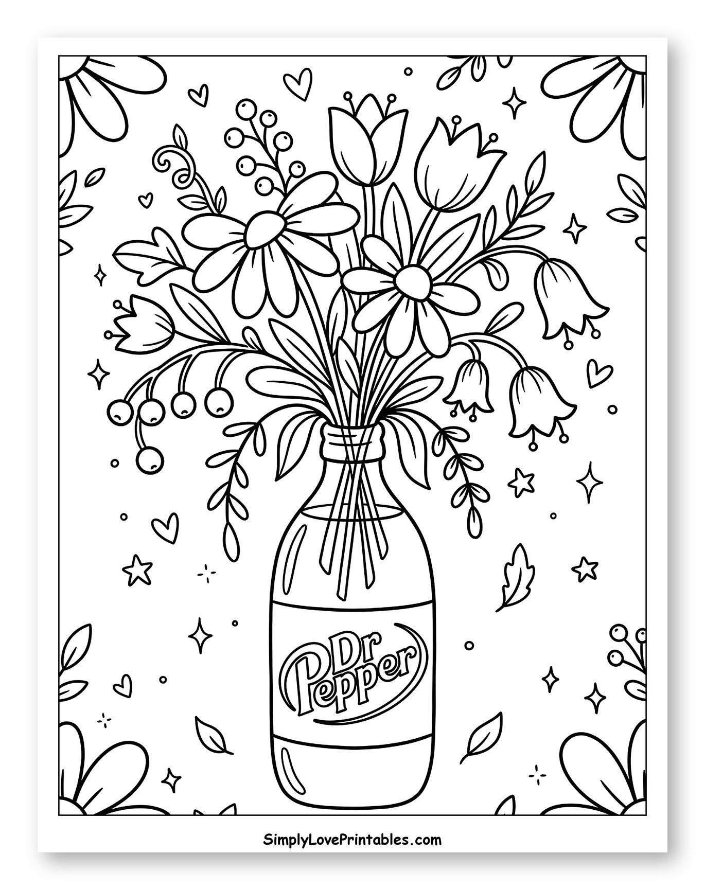Dr Pepper Bottle Flower Bouquet