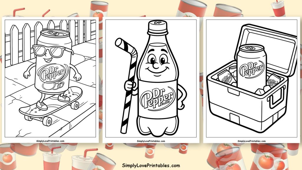 Dr Pepper coloring pages featured image