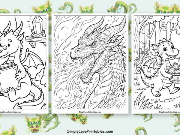 Dragon coloring pages featured image